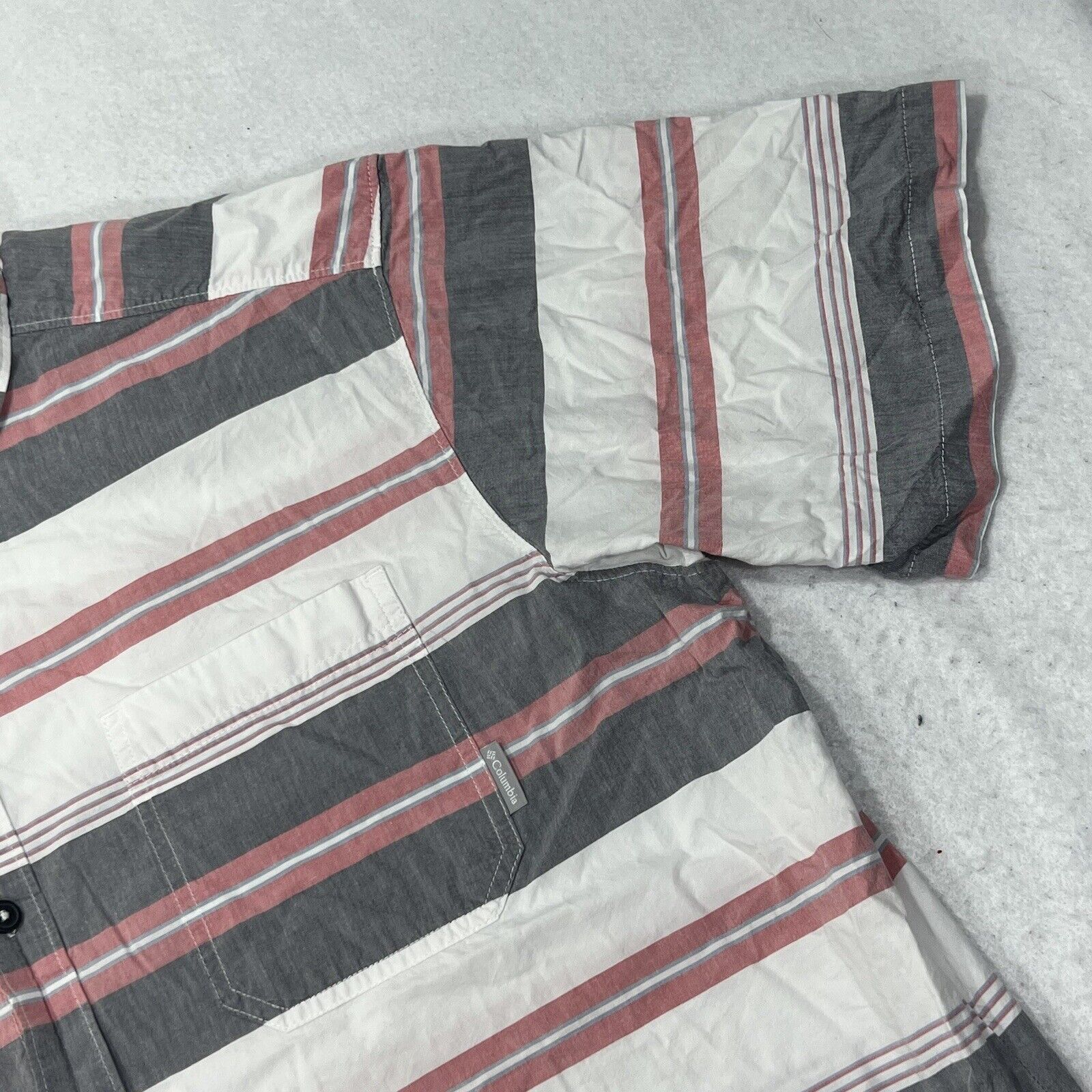Columbia Columbia Sportswear Button Front Pocket Shirt Red Striped Size US XL / EU 56 / 4 - 4 Thumbnail