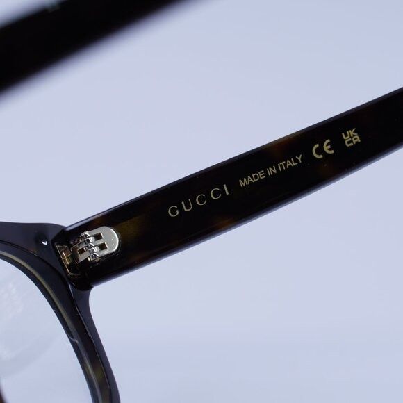 Gucci Gucci GG1796O 002 Eyeglasses Dark Havana 52mm Square Frame Size ONE SIZE - 6 Thumbnail