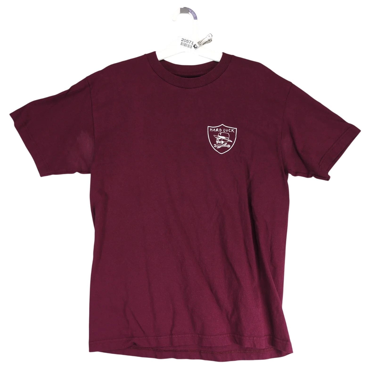 Other Hard Luck Men's M Burgundy T-Shirt Skull Skater Short Sleeve Size US M / EU 48-50 / 2 - 1 Thumbnail
