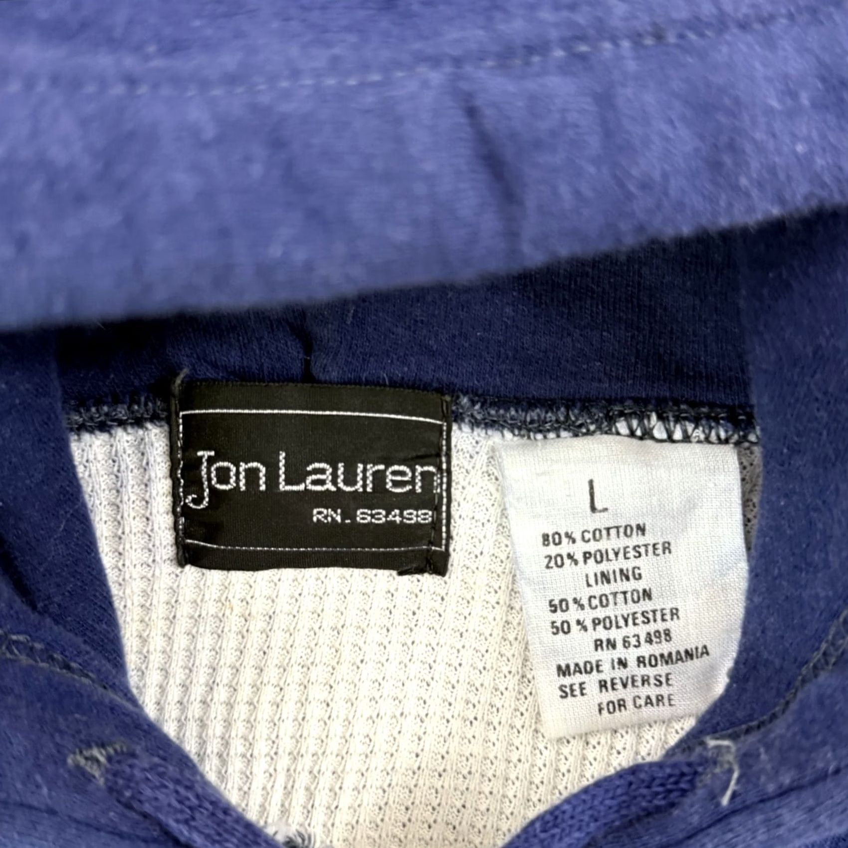 Vintage VINTAGE Jon Lauren Hoodie Shirt Mens Large Blue 90s College Zip Thermal Lined Full Zip Sports Baseball Hockey Size US L / EU 52-54 / 3 - 6 Thumbnail