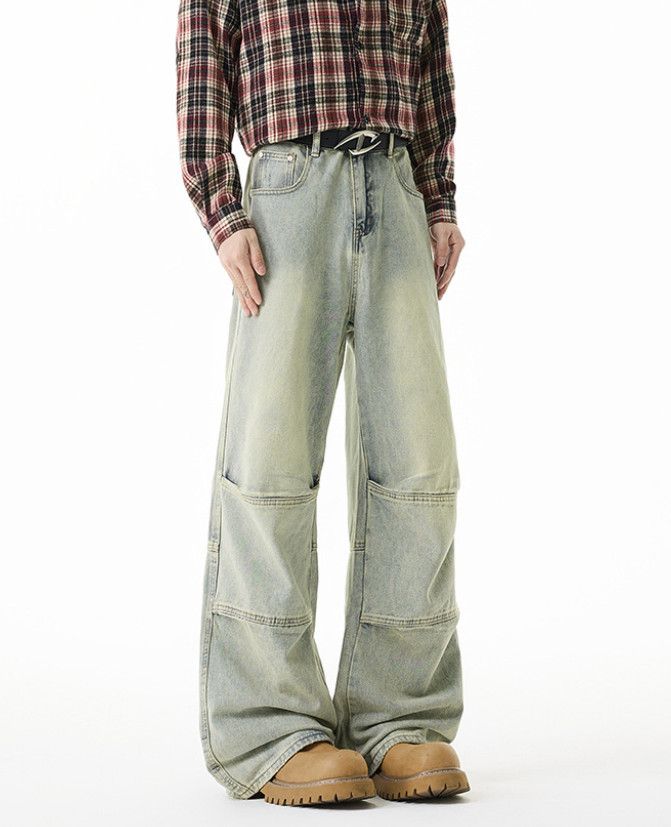 Japanese Brand American retro hip-hop washed workwear patchwork jeans Size US 32 / EU 48 - 3 Thumbnail