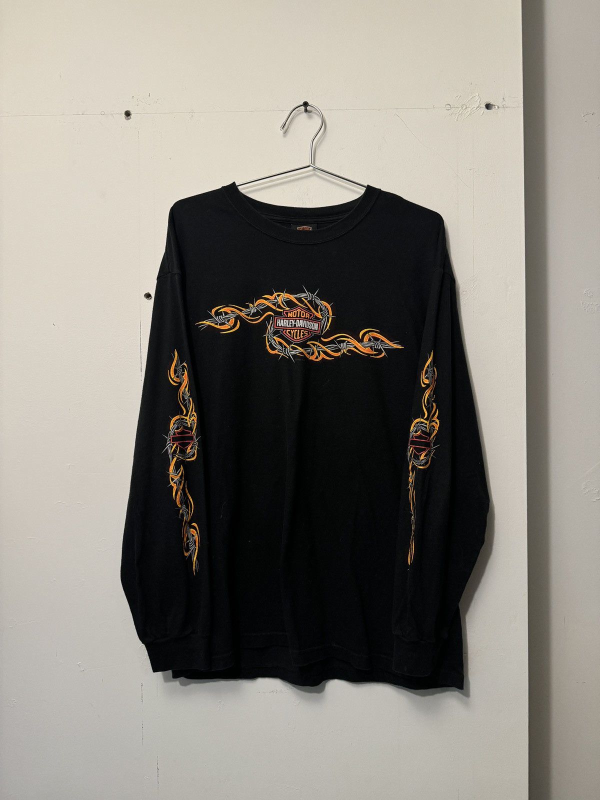 Harley Davidson Vintage Harley Davidson Wire Flame Longsleeve Shirt Size US L / EU 52-54 / 3 - 1 Thumbnail