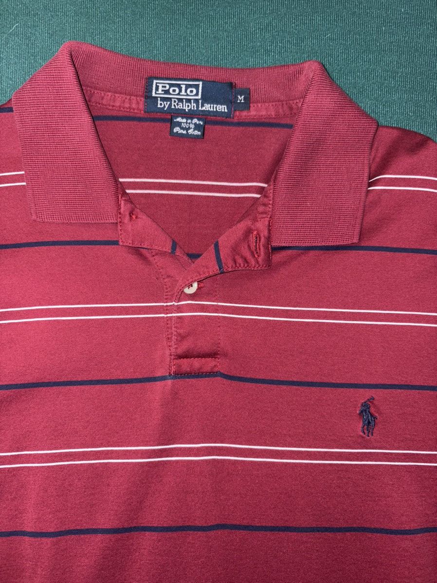 Polo Ralph Lauren Polo Ralph Lauren Long Sleeve Polo Shirt Red Striped Size M Size US L / EU 52-54 / 3 - 4 Thumbnail