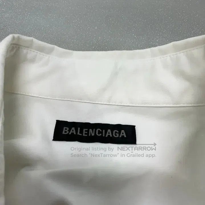 Balenciaga Balenciaga Logo Pattern White Long Sleeve Shirt. Size US M / EU 48-50 / 2 - 1 Thumbnail