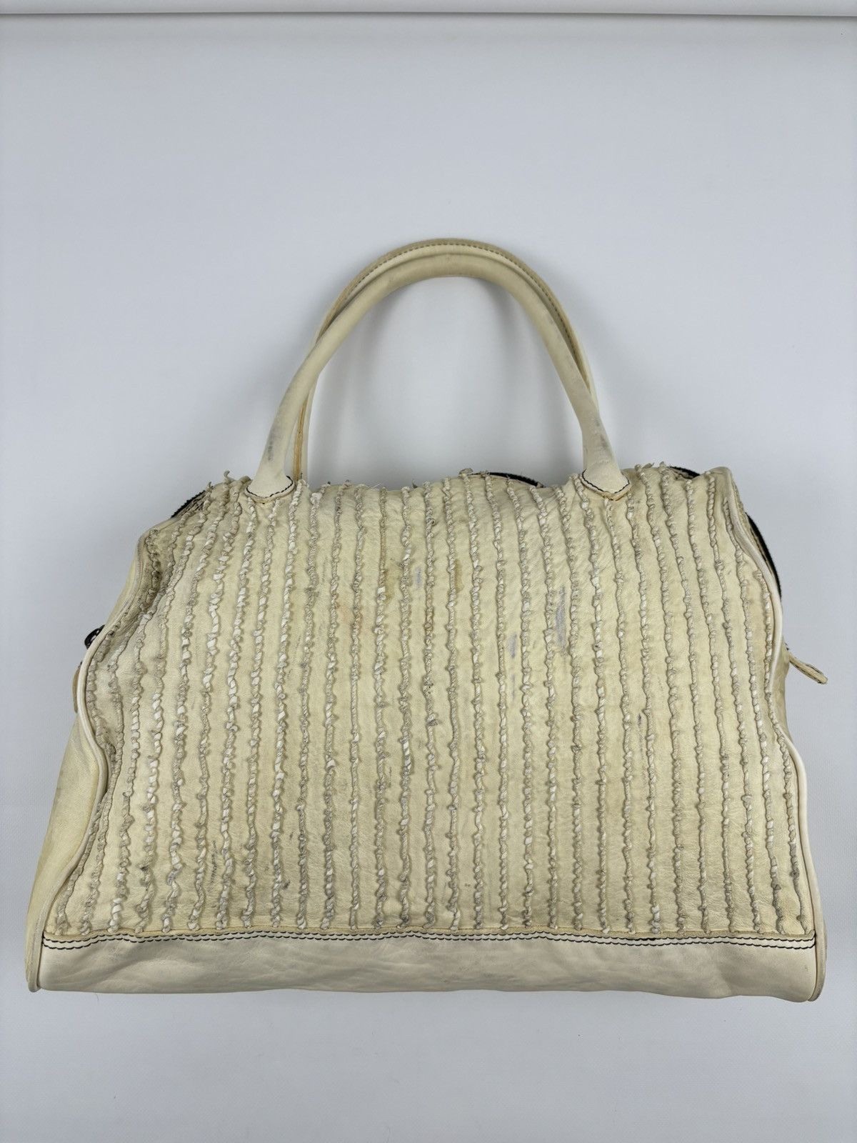 numero 10 Rare Archive Avan-Garde Italy Hand Made Leather Zip Shoulder Tote Side HandBag Size ONE SIZE - 4 Thumbnail