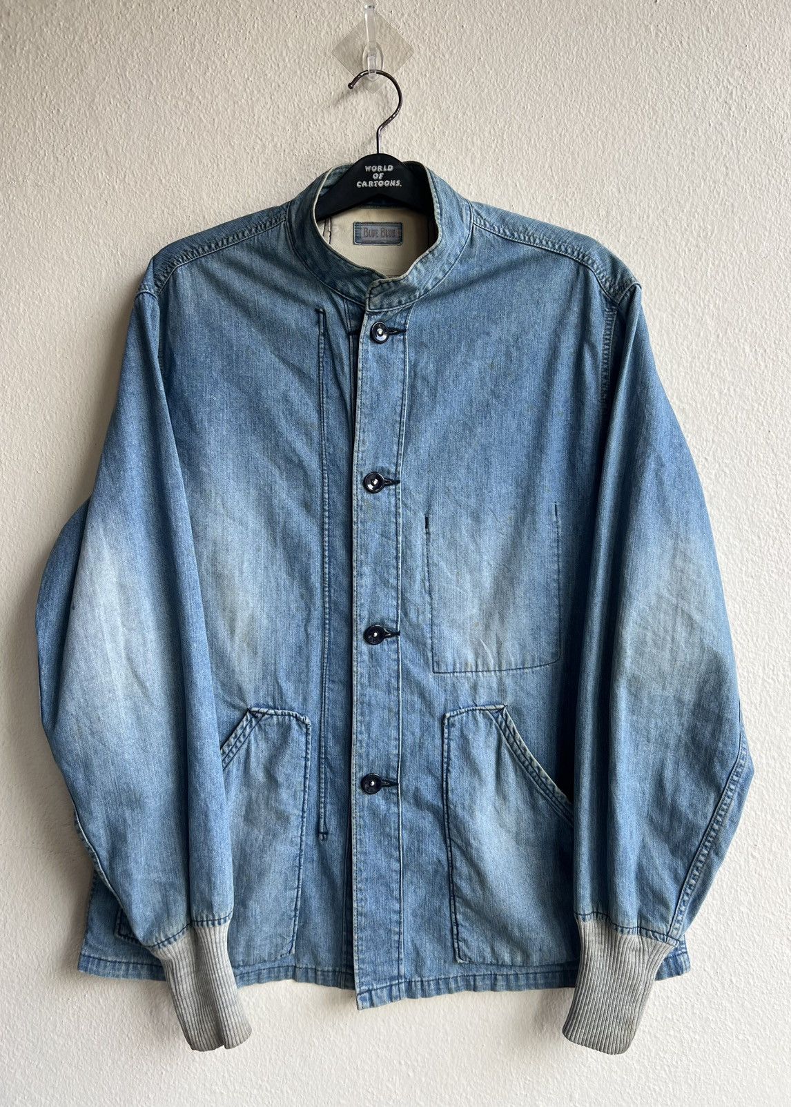 Blue Blue Japan Vintage Blue Blue Japan Dirty Mud Stains Denim Jacket Size US L / EU 52-54 / 3 - 1 Thumbnail