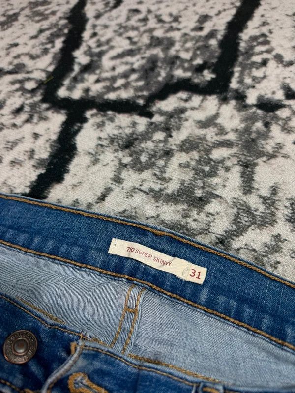 Levi's Levis 710 super skinny jeans blue 31 30 Size 31" - 6 Thumbnail