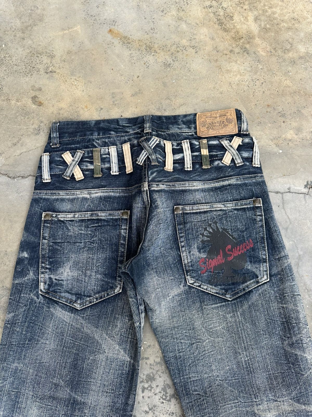 Japanese Brand Vintage Y2K Deluxe Whiskering Faded Style Double Waist Pant Size US 33 - 4 Thumbnail