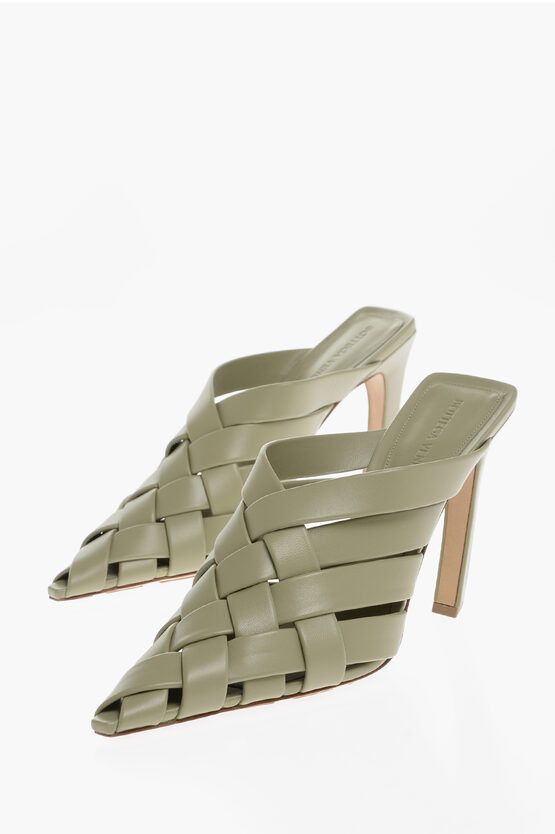 Pointed Braided Leather Mules