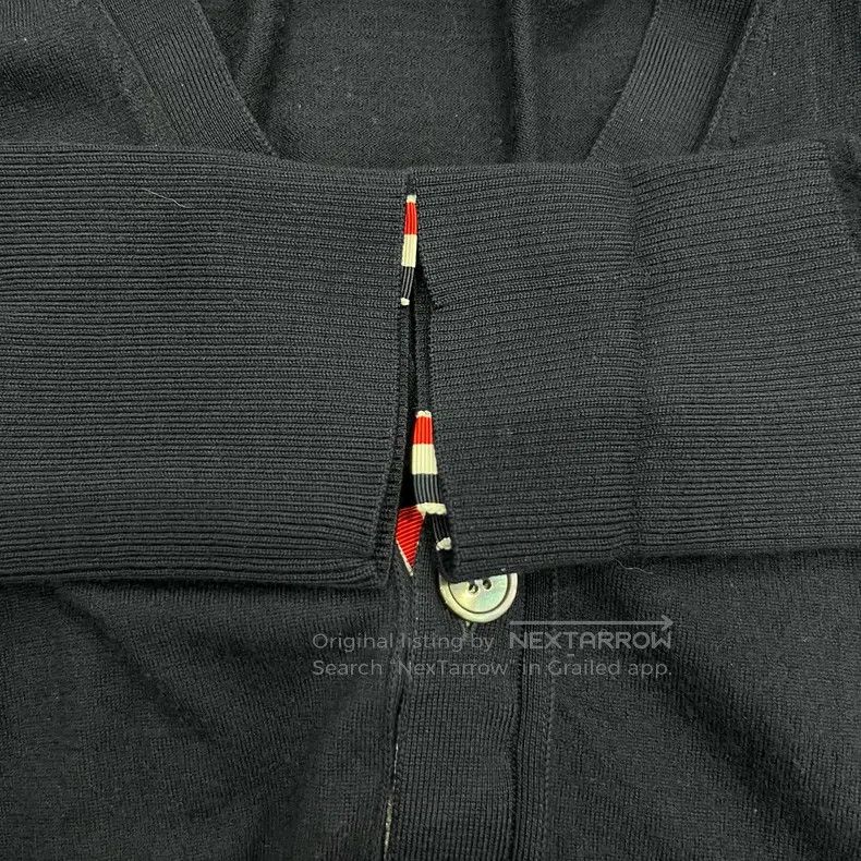 Thom Browne Thom Browne Navy Classic Four-Stripe Cardigan Size US S / EU 44-46 / 1 - 5 Thumbnail