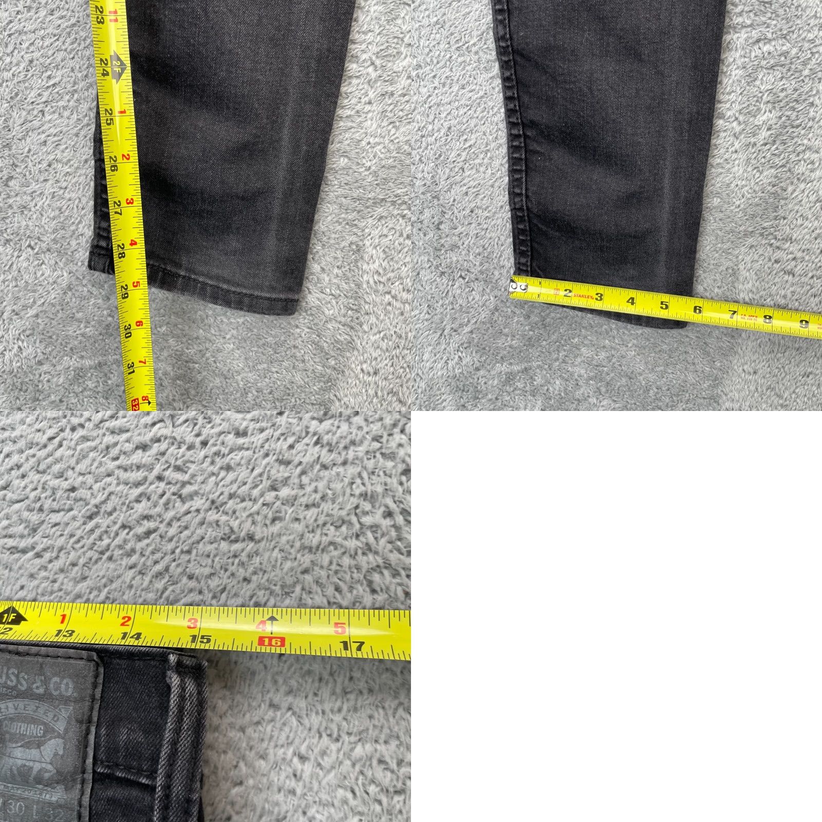 Levi's Levi's Jeans 512 Mens 30x29 Denim Black Skinny Stretch Logo 5-Pocket Regular Fit, Cotton Polyester Denim Jeans Men Size US 30 / EU 46 - 8 Thumbnail