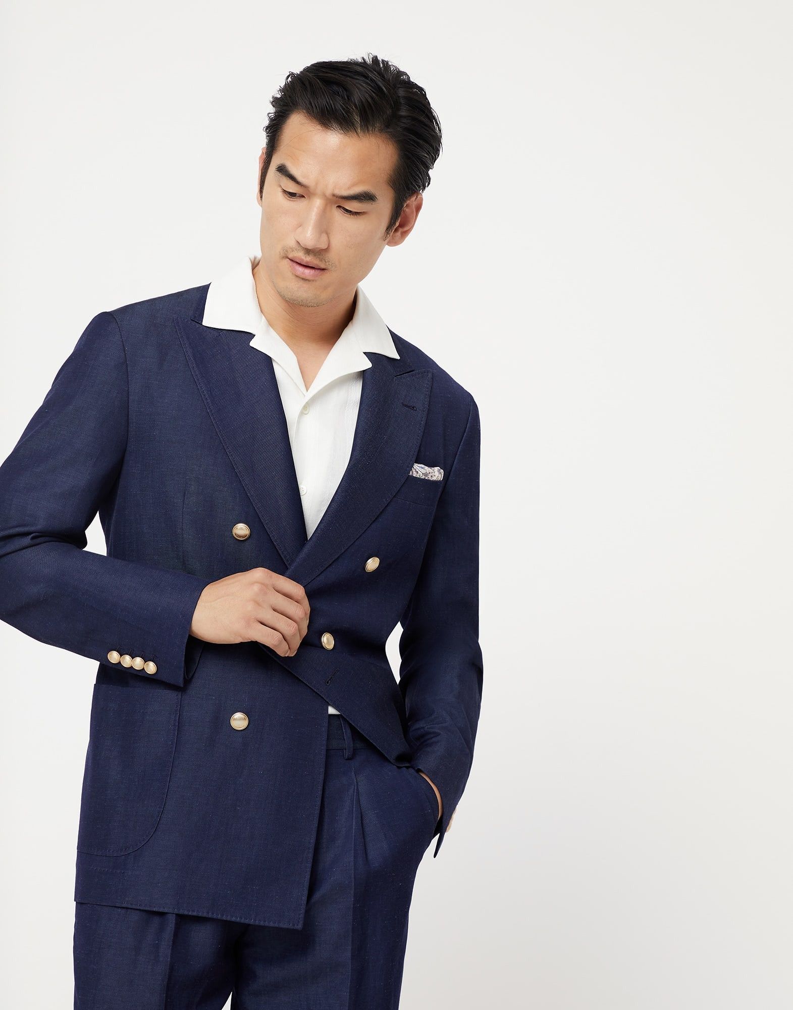 Woven Jacket Wool in Dark Blue