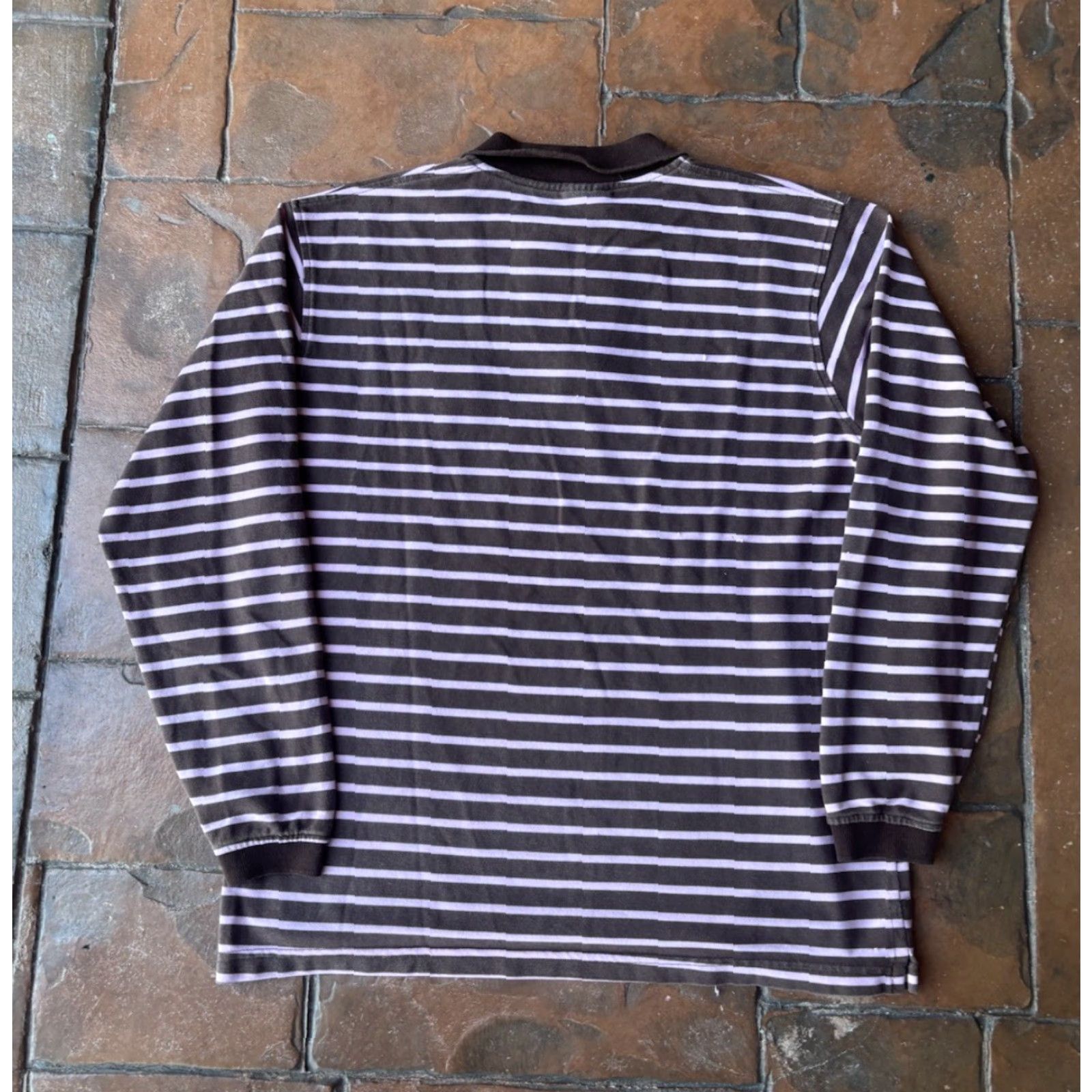 Lacoste VINTAGE Lacoste Striped Polo Shirt Mens 7 Brown Pink 90s Preppy Classic Golf Shirt Size US M / EU 48-50 / 2 - 3 Thumbnail