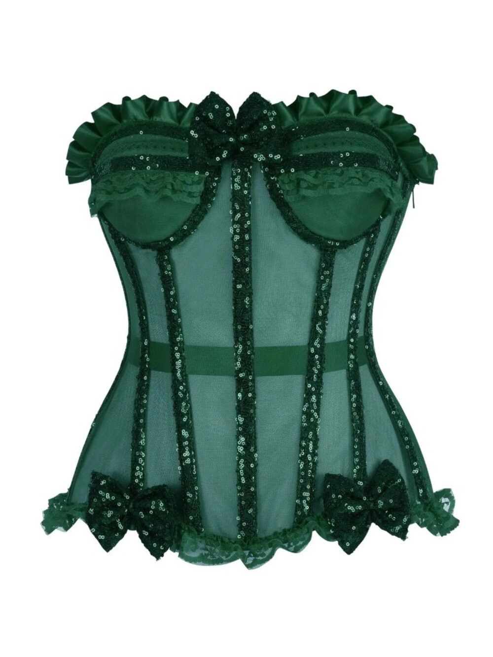 Other NWT New Top Drawer Steel Boned Green Sequin Underwire Busti Size XS / US 0-2 / IT 36-38 - 2 Thumbnail