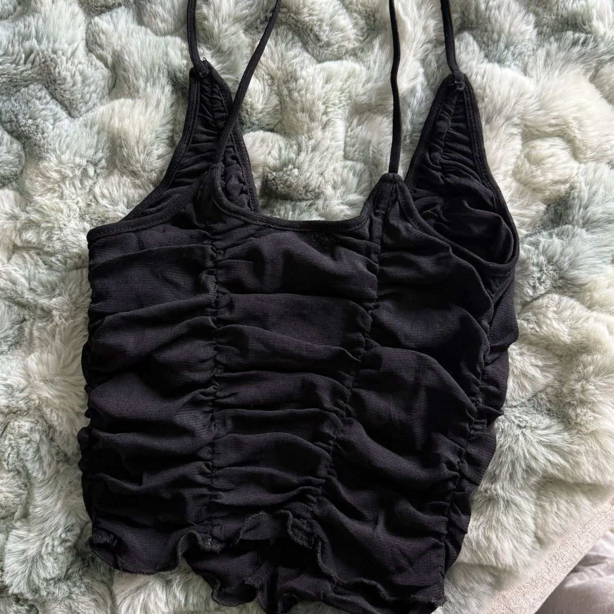Urban Outfitters Urban Outfitters Black Mesh Corset Cami Tank Top | Small Size S / US 4 / IT 40 - 4 Thumbnail