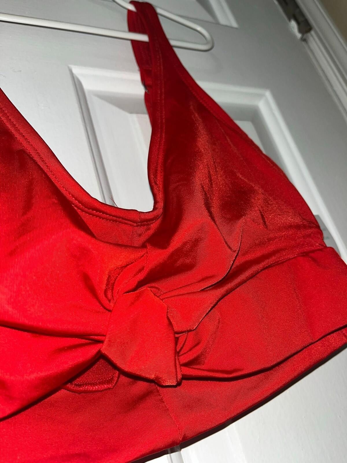 Other Oasis Womens Small Red Bikini Top Tie Front NWT Size ONE SIZE - 5 Thumbnail