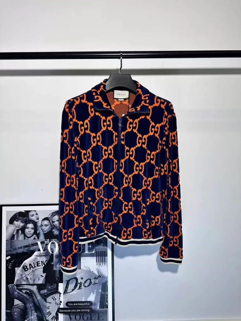 Gucci Gucci Double g velvet blue orange jacket 2501-Nextarrow Size US L / EU 52-54 / 3 - 1 Thumbnail