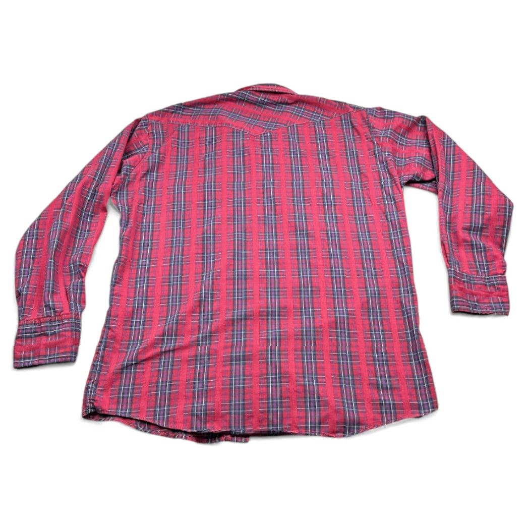 Imperial VINTAGE Key Imperial Western Shirt Adult XL Red Plaid 80s Cotton Blend Pockets Snap Closure Button-Up Collared Mens Size US XL / EU 56 / 4 - 3 Thumbnail