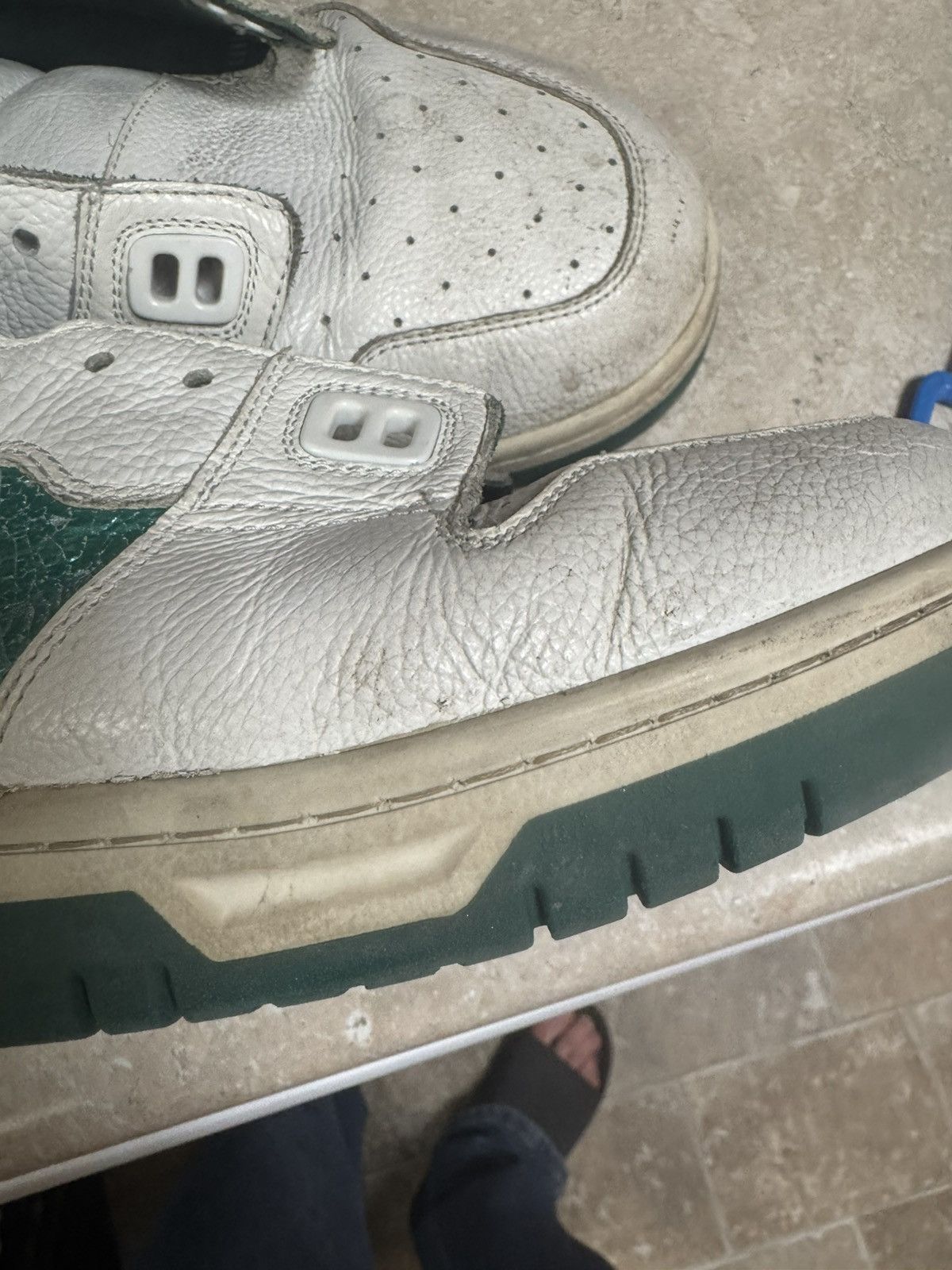 Acne Studios Acne Studios LowTop Pop Sneakers - Size 45 - White/Green Size US 12 / EU 45 - 4 Thumbnail