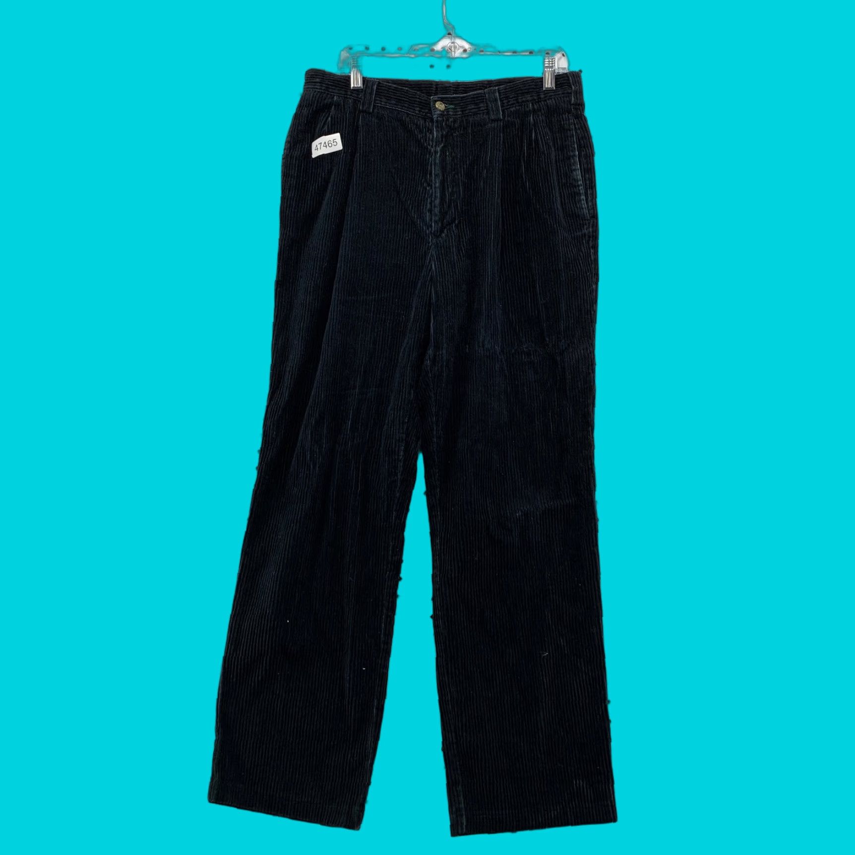 Tommy Hilfiger VINTAGE Tommy Hilfiger Corduroy Pants Mens 34x31 Black Pleated Pants Mens Black Corduroy 80s 90s Tommy Hilfiger Mens Size US 34 / EU 50 - 1 Thumbnail