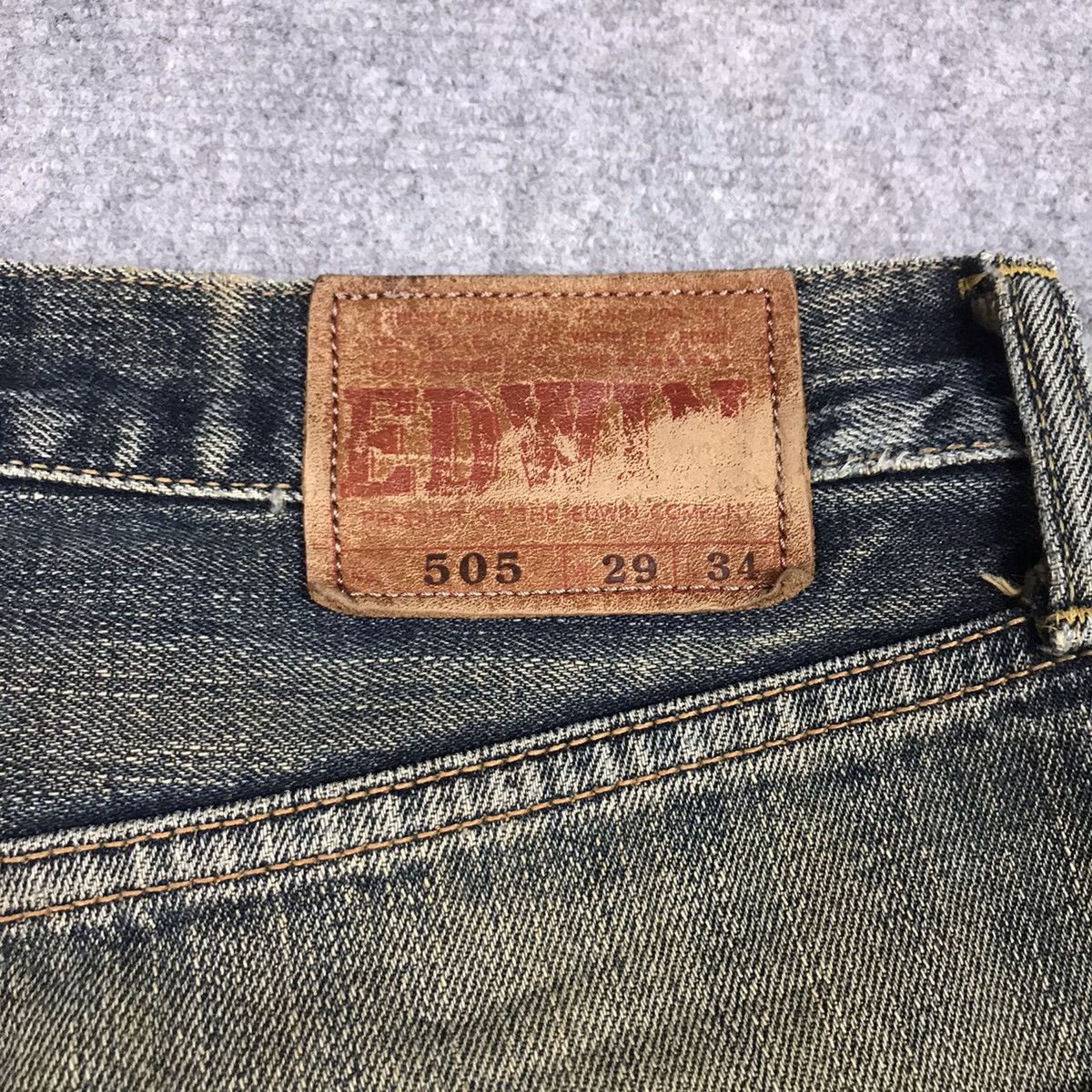 Japanese Brand RIPPED DISTRESSED RUST DENIM EDWIN JAPAN DENIM PANTS Size US 28 / EU 44 - 15 Thumbnail