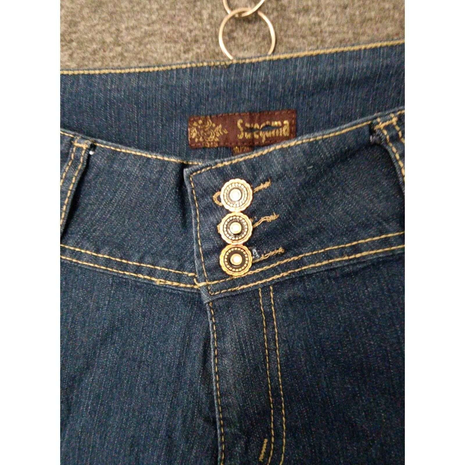 Vintage Unbranded Jeans Woman 3 Button Closure Medium Wash Skinny Blue 19/20 5-Pocket Design Denim Cotton Blend Stretch Slim Plus Jeans Kristen 90s Womens Size 40" / US 18 - 2 Thumbnail