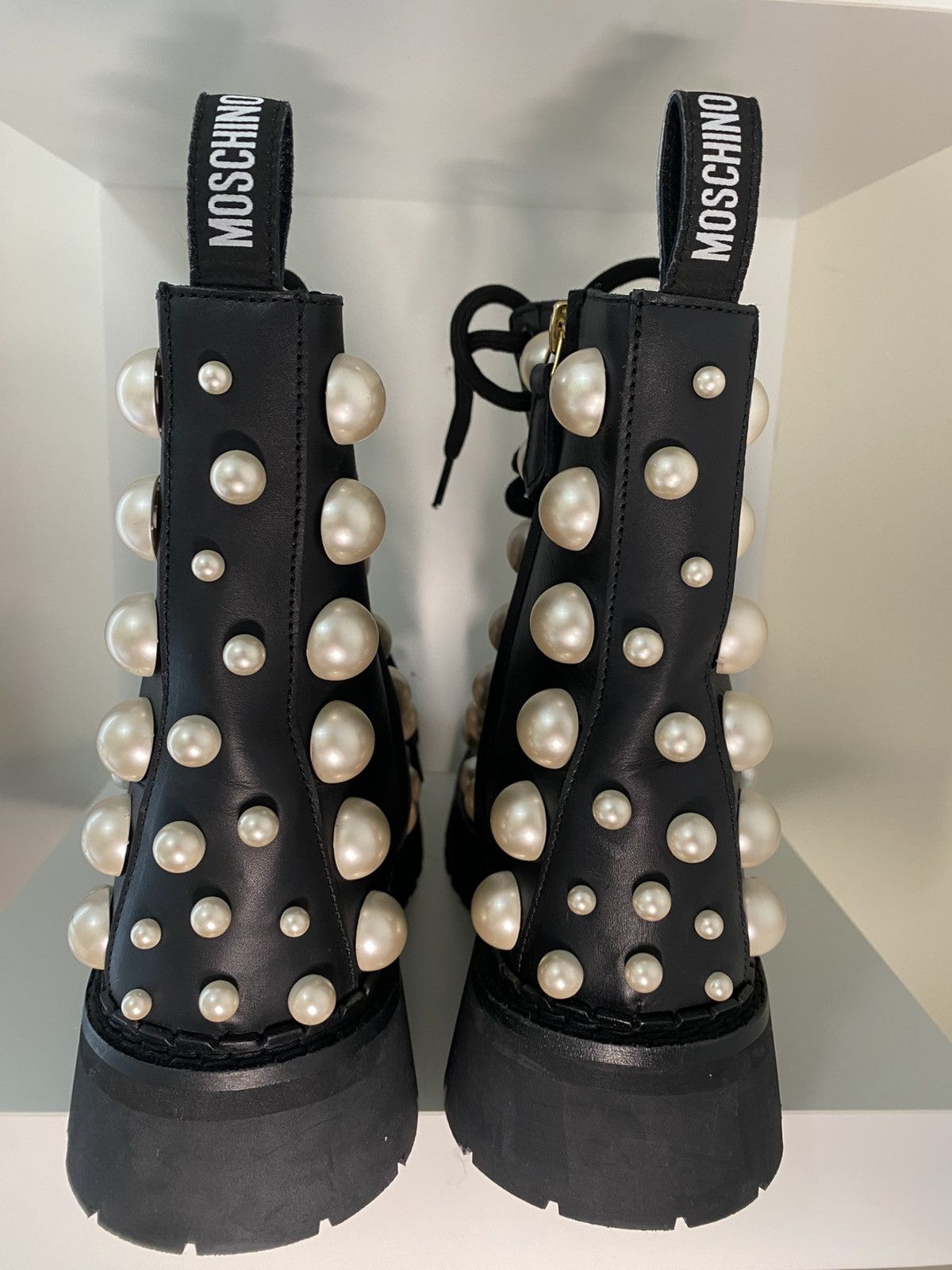 Moschino Moschino Couture Faux Pearl Leather Boots Size US 6.5 / EU 39-40 - 3 Thumbnail
