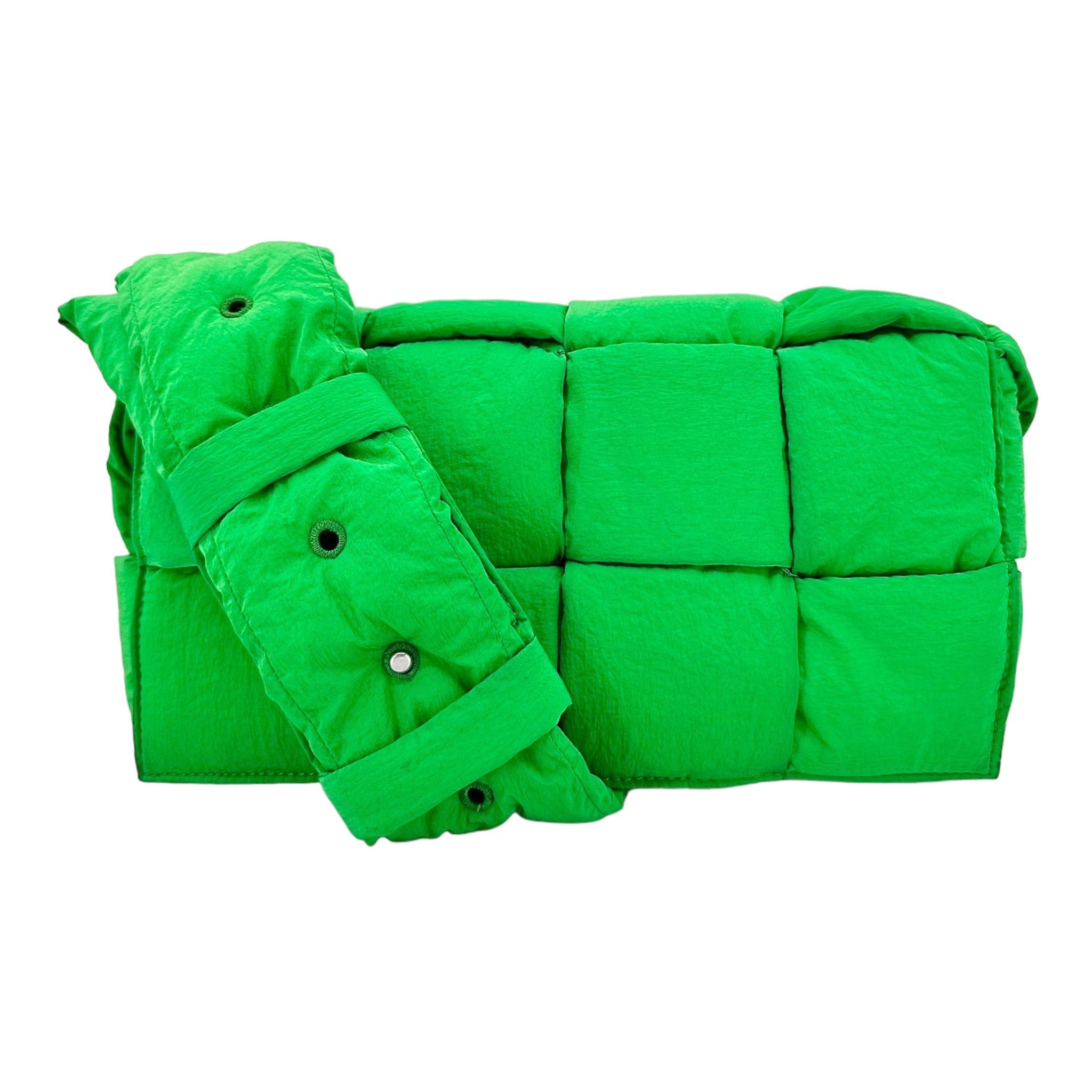 Bottega Veneta Intrecciato Padded Shell Messenger Bag Green, Men's