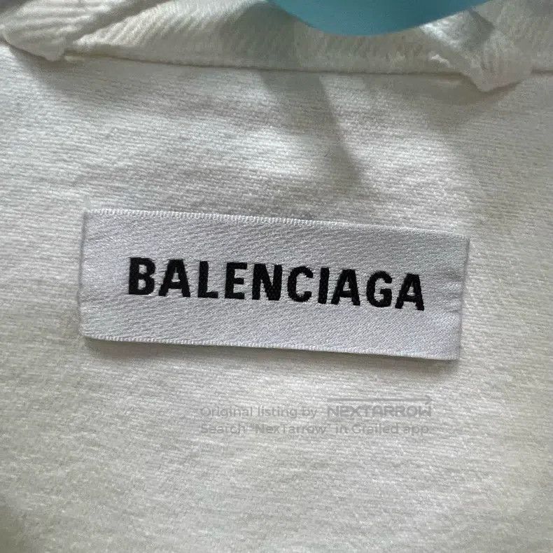 Balenciaga Balenciaga White collar embroidered logo denim jacket Size XS / US 0-2 / IT 36-38 - 3 Thumbnail