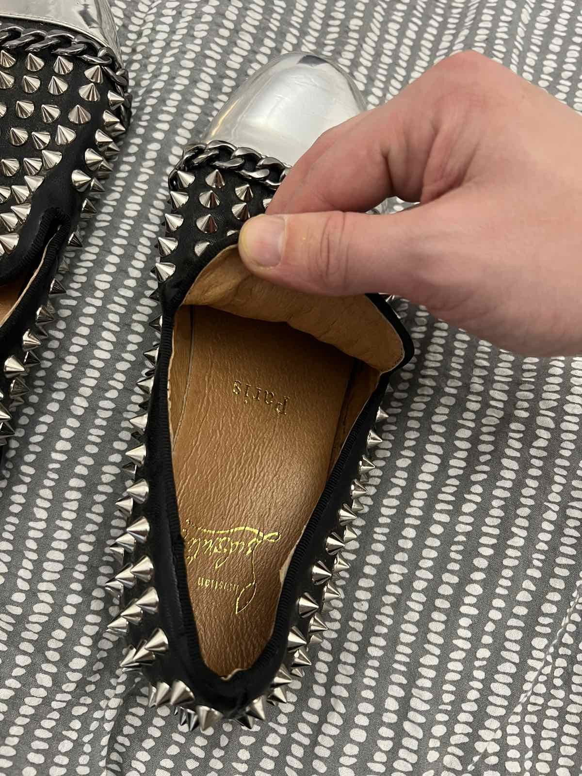 Christian Louboutin Christian Louboutin Black Spike Leather Slippers Sz 39 Size US 9 / IT 39 - 3 Thumbnail