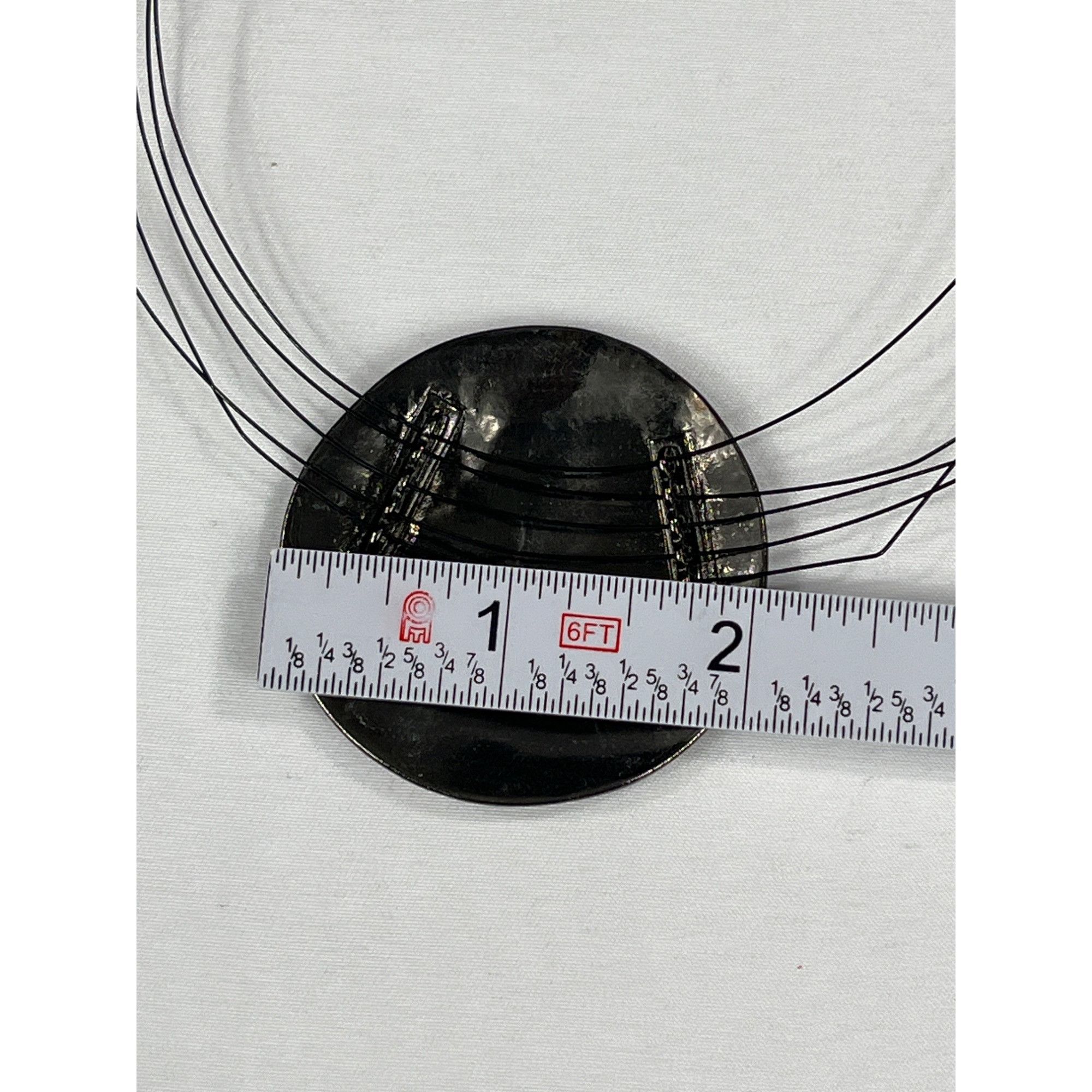 Vintage Multi Strand Necklace SKU 7857 With Large Hammered Silver Di Size ONE SIZE - 13 Thumbnail