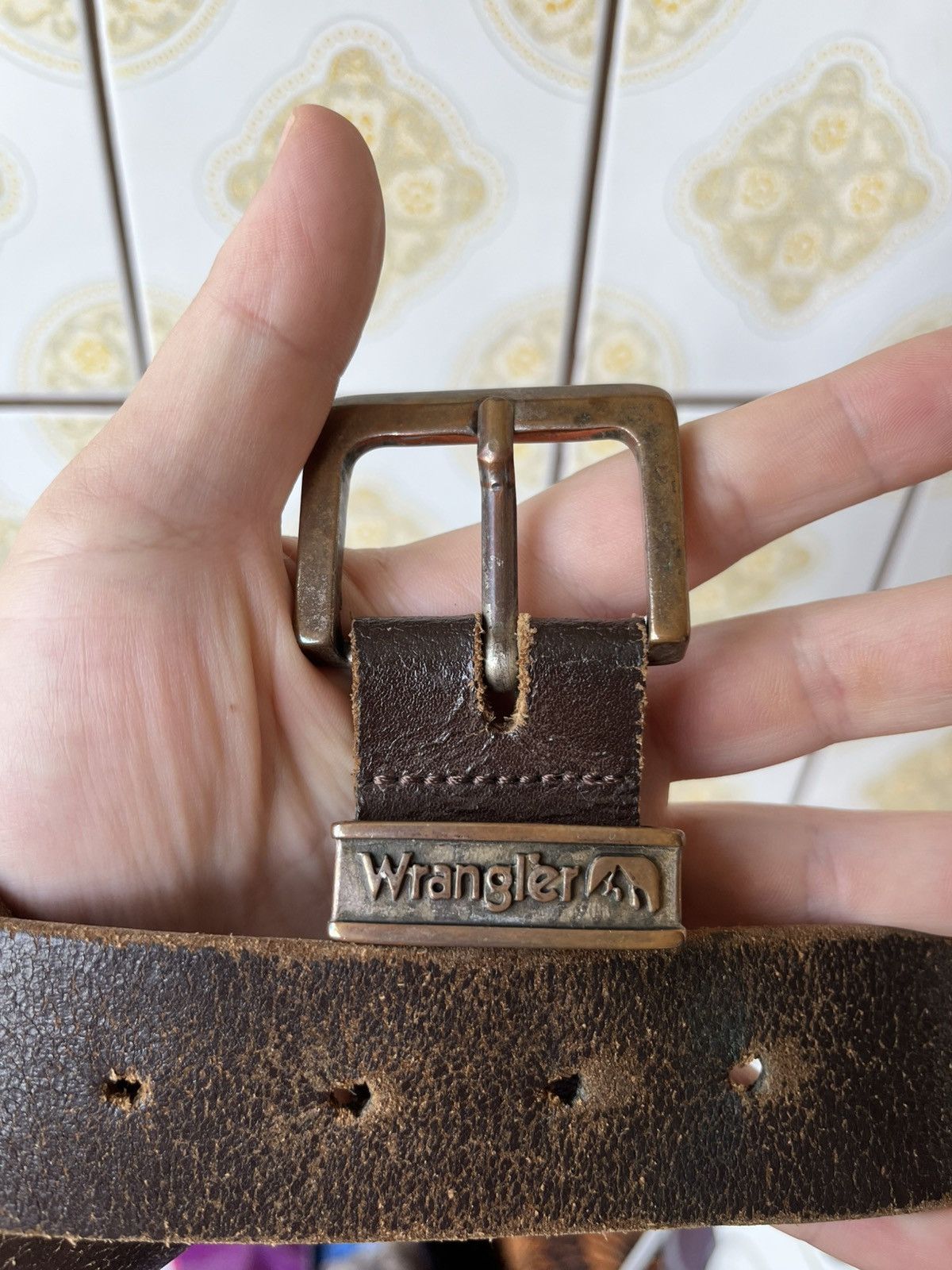 Wrangler Wrangler vintage leather belt Size ONE SIZE - 2 Thumbnail