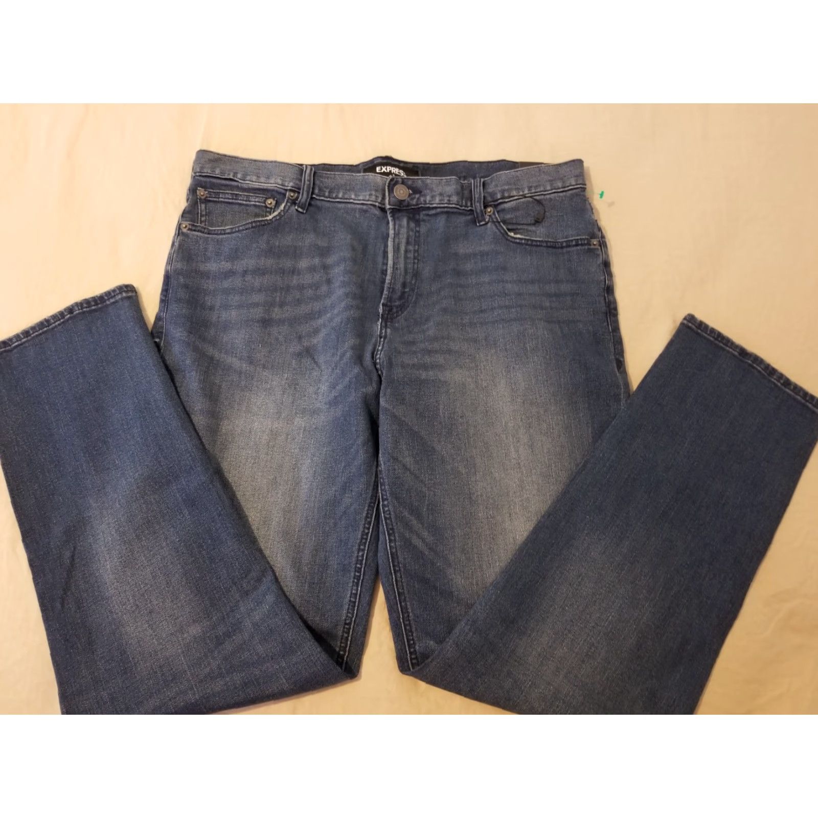 Express Express Jeans Slim Denim Pants 36x32 38x32 Mens Blue Cotton 5-Pocket Jeans Stretch Regular Slim Straight Vintage No Size US 36 / EU 52 - 7 Thumbnail