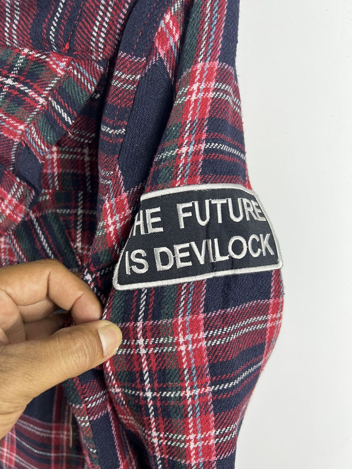 A.F.F.A. 🔥PUNK 💀 RED TARTAN DEVILOCK JAPON DOUBLE COLLAR HOOD - M Size US M / EU 48-50 / 2 - 8 Thumbnail