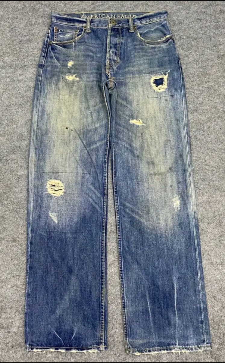 American Eagle Outfitters Vintage American Eagle Qutfitters Patchwork Denim Size US 32 / EU 48 - 1 Thumbnail