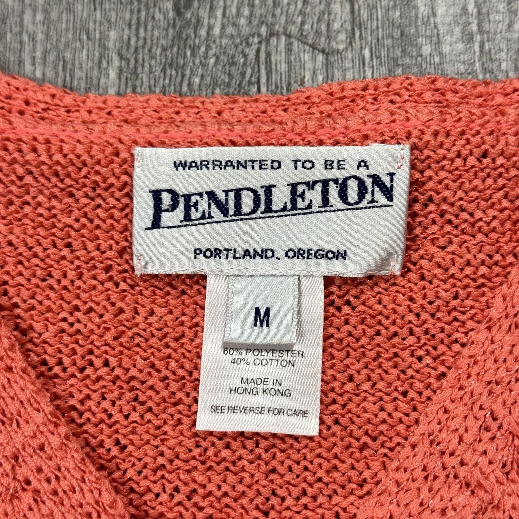 Pendleton Pendleton Women's Cardigan Knit V-Neck Sweater Pink Coral Button Front M Size M / US 6-8 / IT 42-44 - 3 Thumbnail