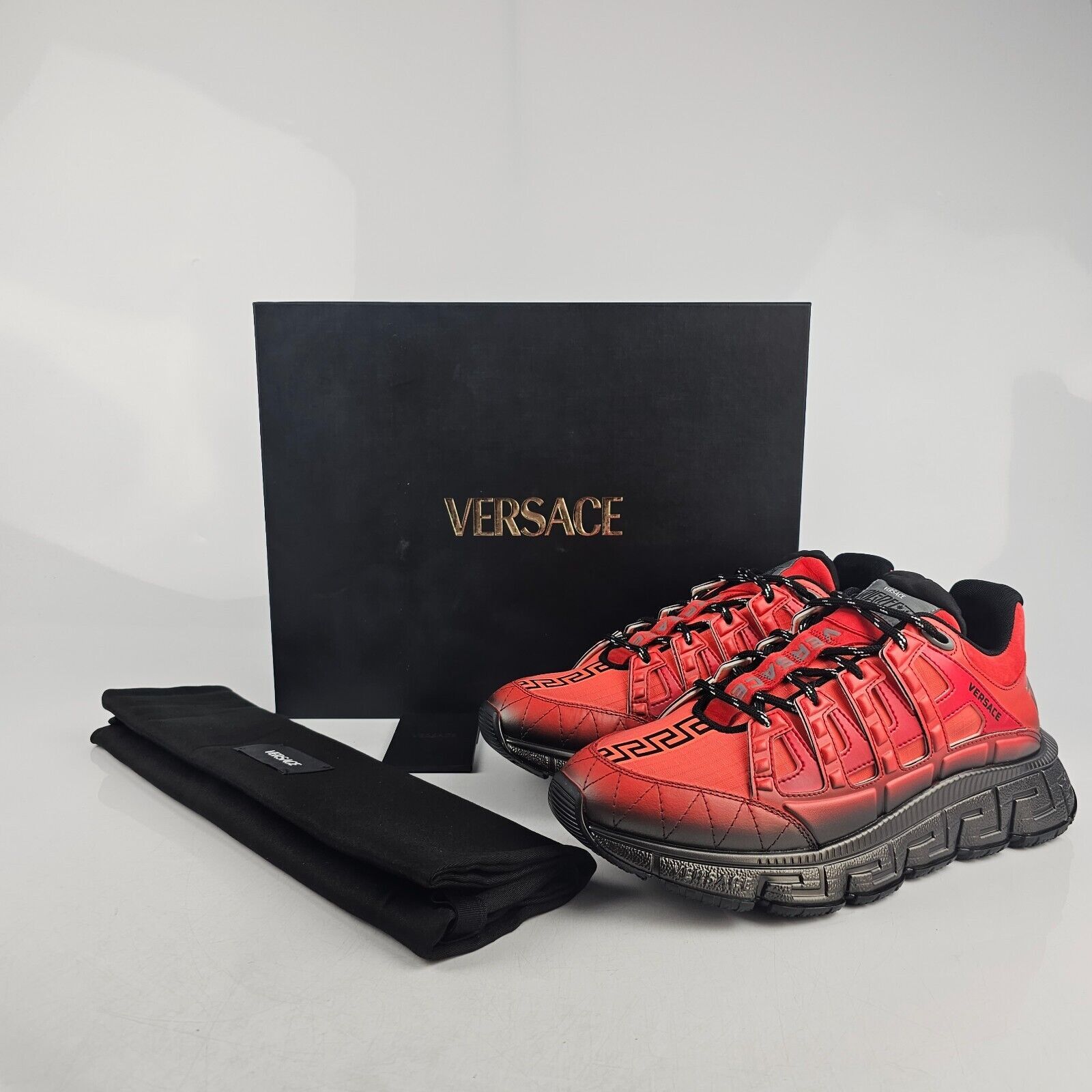 Versace Versace Trigreca Red Leather Low Top Sneakers New Size US 7 / EU 40 - 10 Thumbnail