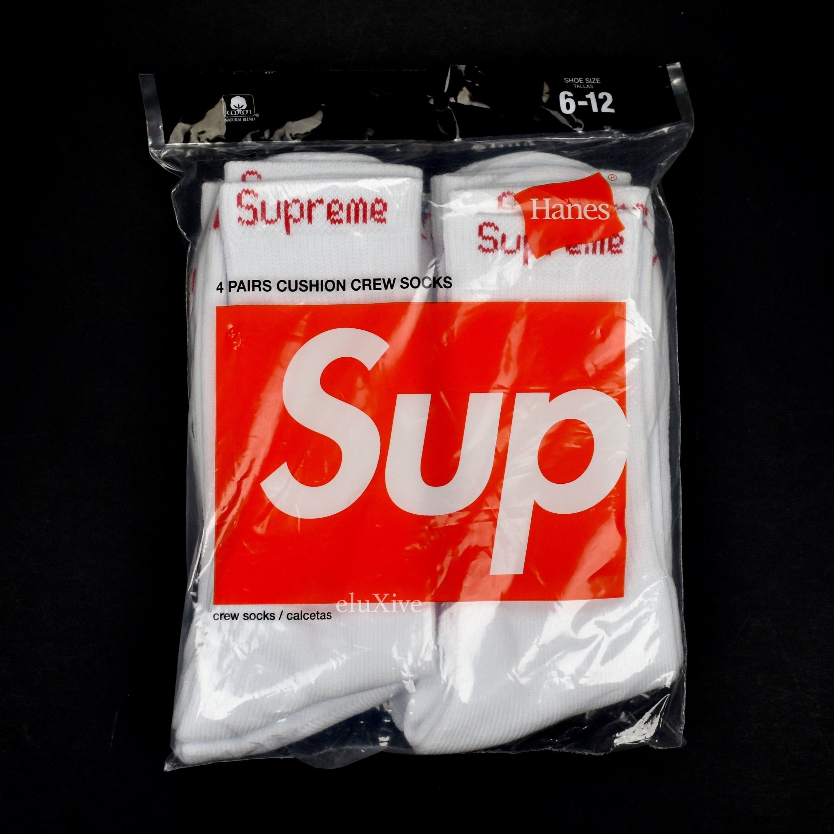 Supreme White Logo Knit Socks (4-Pack) DS Size ONE SIZE - 1 Thumbnail