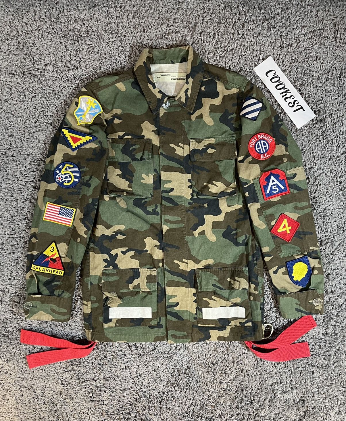 Off-White OFF-WHITE Virgil Abloh Army Archive Field Jacket Camouflage Size US XXS / EU 40 - 9 Thumbnail