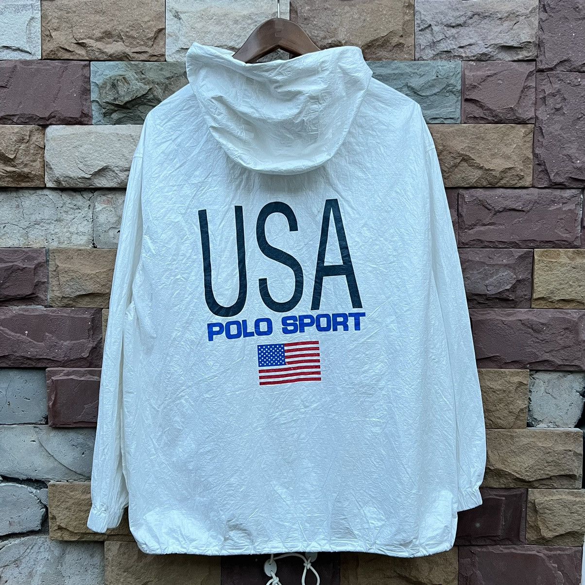 Denim & Supply Ralph Lauren × Polo Ralph Lauren × RRL Ralph Lauren Vintage 90’s Polo Sport USA flag windbreaker jacket Size US M / EU 48-50 / 2 - 2 Thumbnail