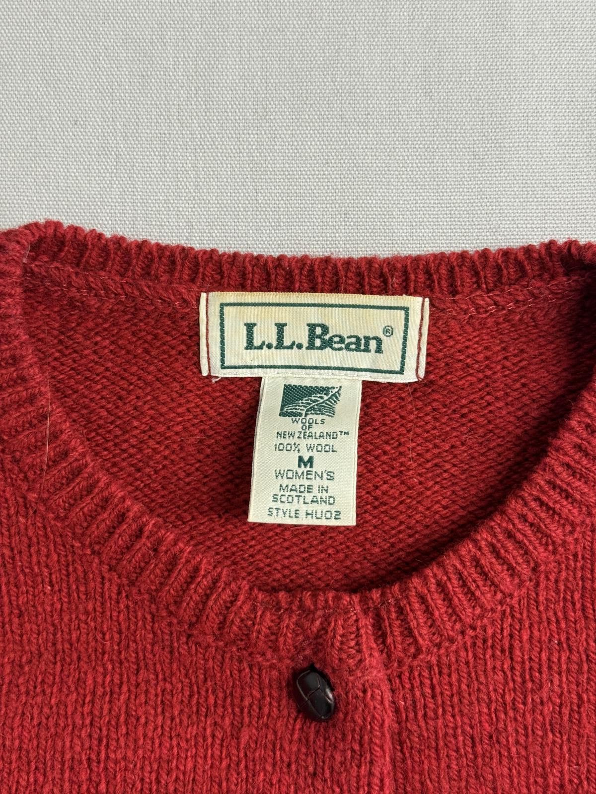 L.L. Bean Vintage L.L. Bean Womens Red Cardigan 100% Wool Scotland - M Size M / US 6-8 / IT 42-44 - 2 Thumbnail