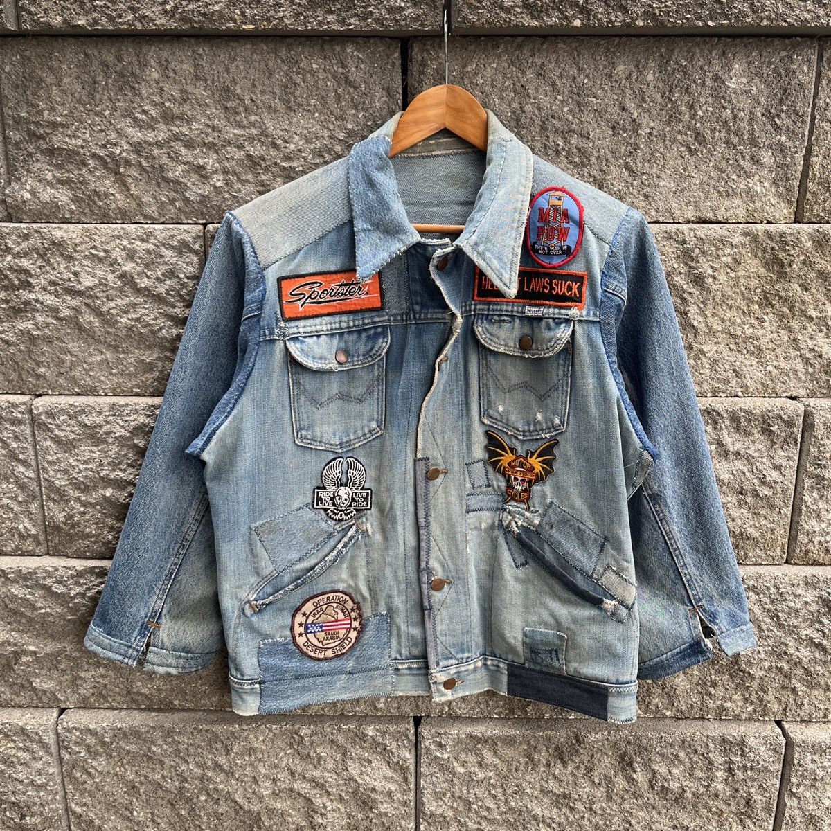 Wrangler 1970s Wrangler Harley Davidson Patched Jacket Size US L / EU 52-54 / 3 - 2 Thumbnail
