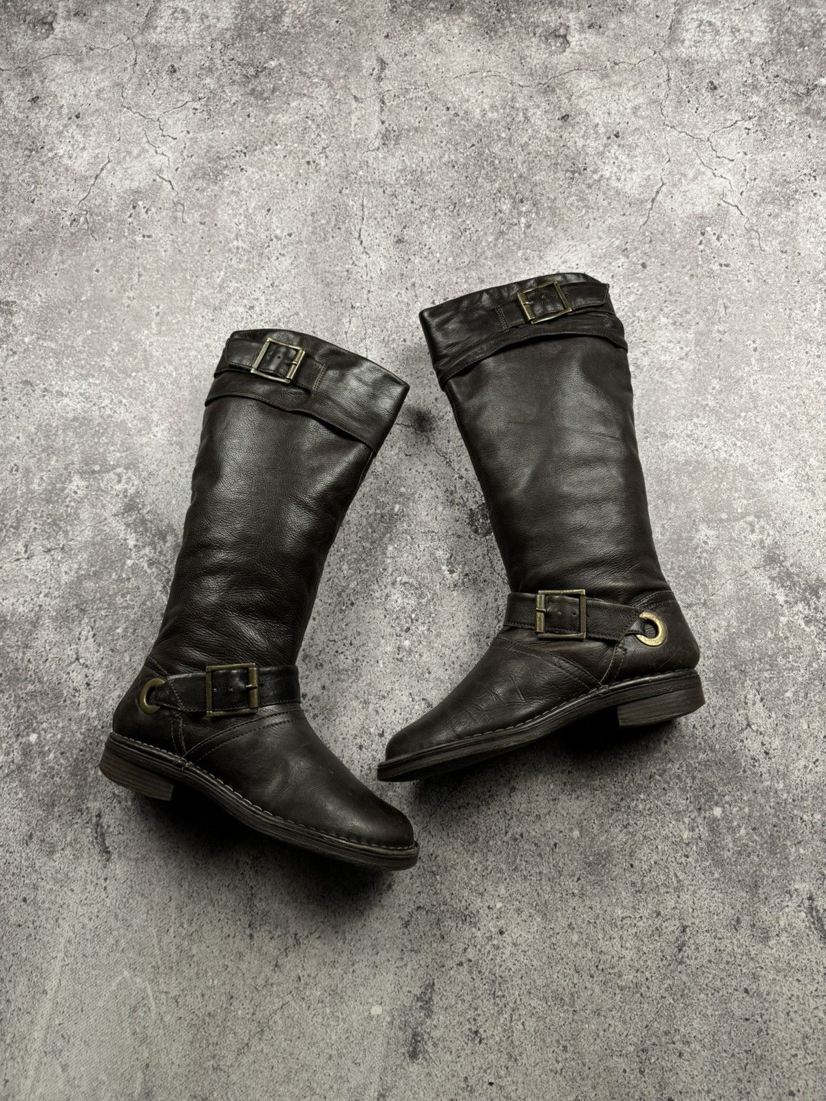 If Six Was Nine Vintage AS 98 Heel Rick Owens Style Leather Biker Boots Y2K Size US 8 / IT 38 - 1 Thumbnail