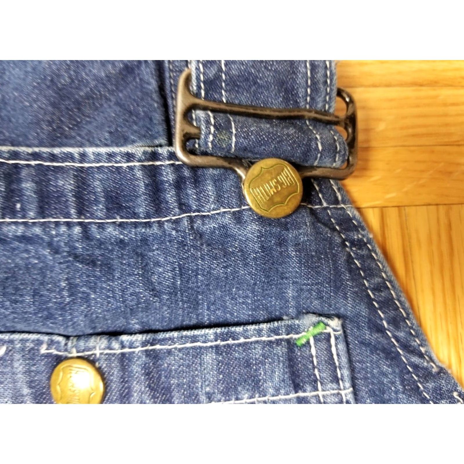 Vintage VINTAGE BIG SMITH SANFORIZED UNION MADE WORK DENIM OVERALL SZ 38 PANTS 38 BLUE JEANS MEN 60s Size US 38 / EU 54 - 3 Thumbnail