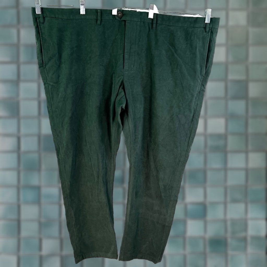 Proper Cloth VINTAGE Proper Cloth Mens Pants Casual Flat Front Stretch Cotton Blended Green 50 Inseam 31 Adult Size US 34 / EU 50 - 1 Thumbnail