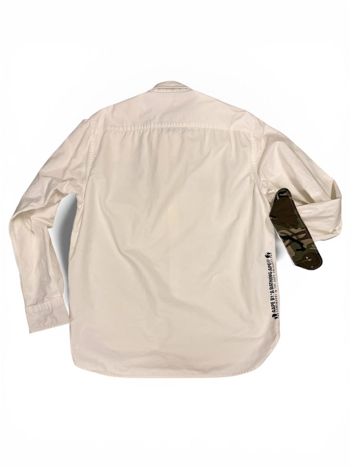 Aape BAPE Camo Logo Oxford Button-Up Shirt (White) Size US L / EU 52-54 / 3 - 2 Thumbnail