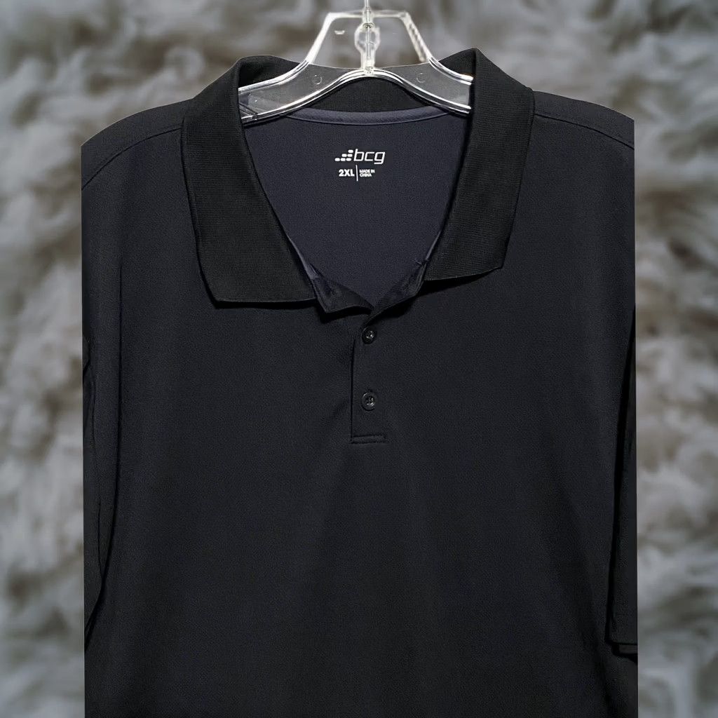 Vintage BCG Polo Shirt Mens 2XL Black Short Sleeve Collared 100% Polyester Golf Activewear Business Casual T Shirt Size US XXL / EU 58 / 5 - 1 Thumbnail