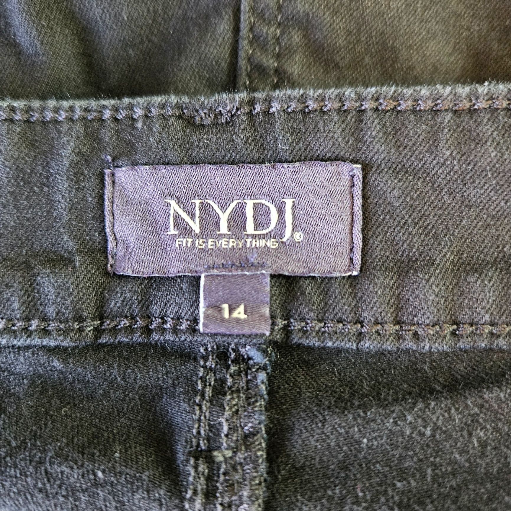 NYDJ VINTAGE NYDJ Womens Marilyn Straight Cropped Jeans Sz 14 Black High Rise Size 36" / US 14 / IT 50 - 8 Thumbnail