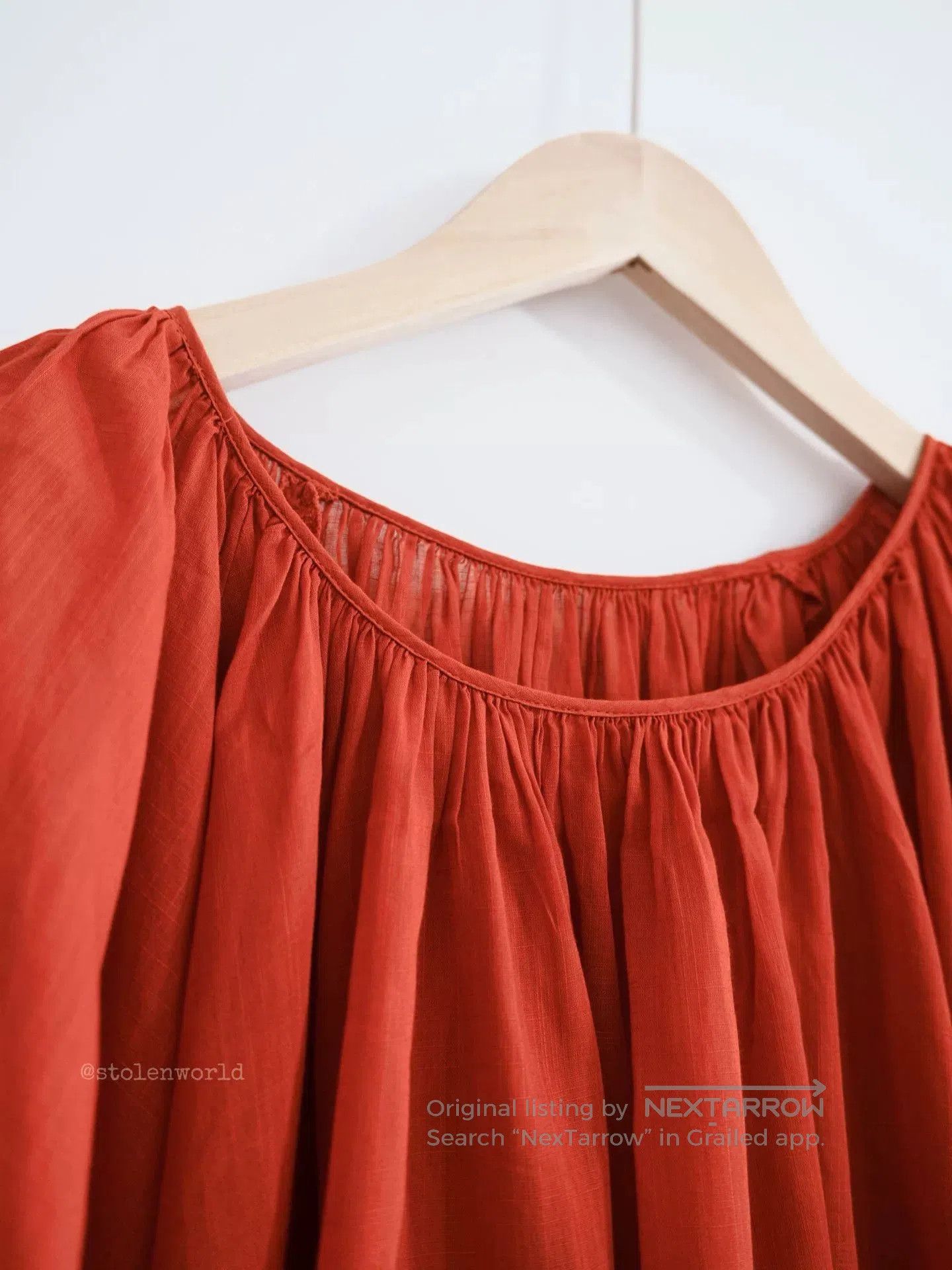Kapital vintage rust red lantern sleeve top. Size S / US 4 / IT 40 - 3 Thumbnail