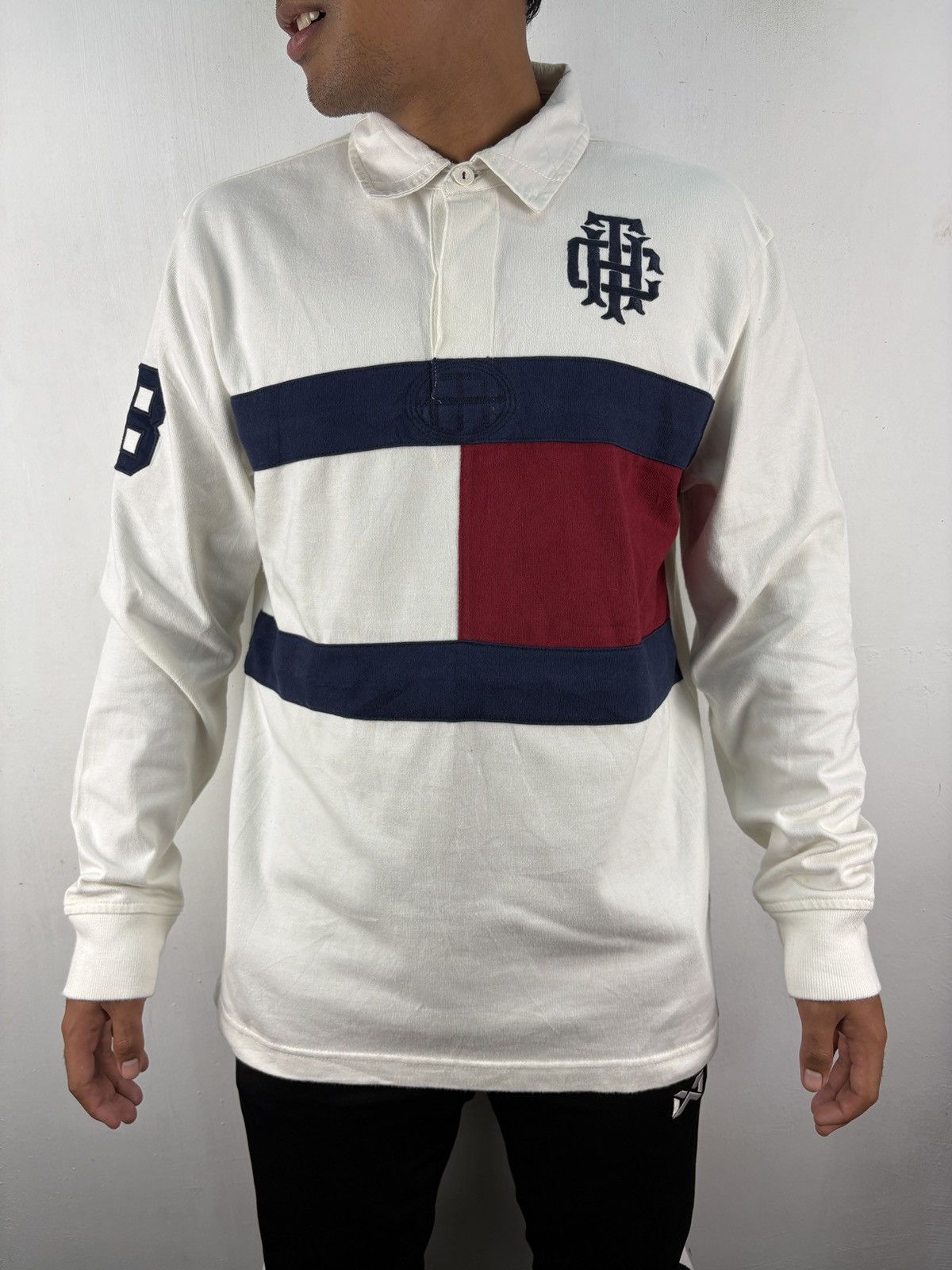 Tommy Hilfiger Tommy Hilfiger Polo Rugby Long Sleeve Big Flag USA Size US M / EU 48-50 / 2 - 1 Thumbnail